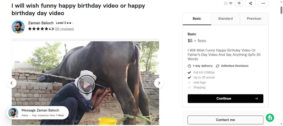 Birthday Greeting Video Gigs