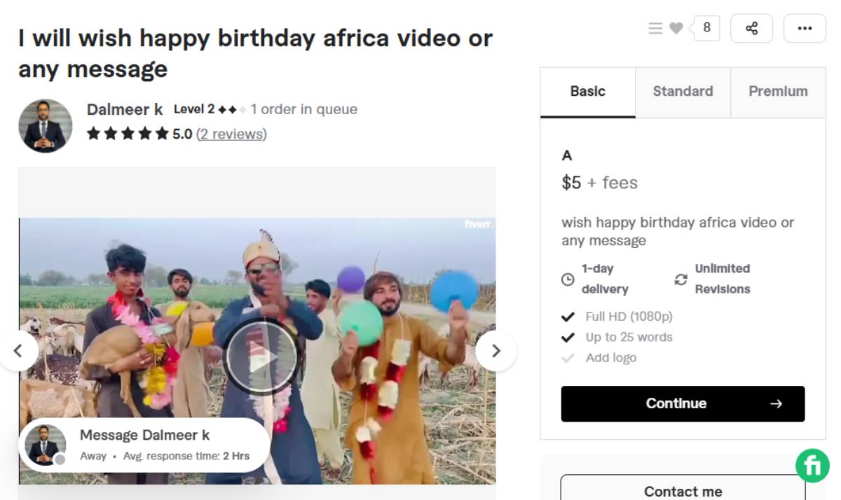 Indian Birthday Greeting Video Gigs
